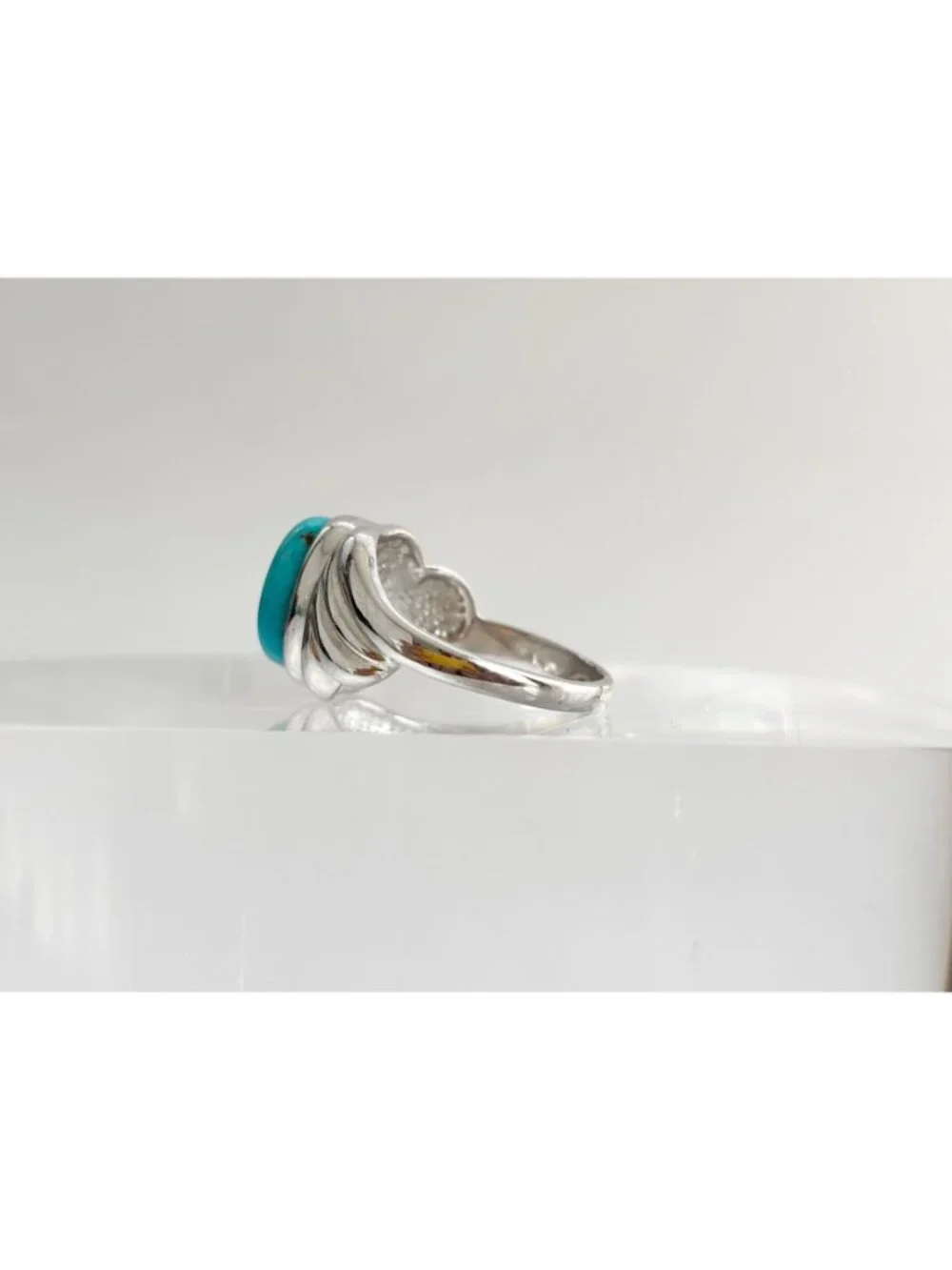 Sleeping Beauty Turquoise Stone Sterling Silver 925 Vintage Ring - sz 11.25